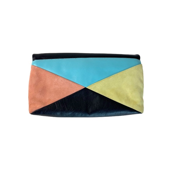 Leather & Suede Colorblock Fold-Over Clutch by Marc Jacobs - Picture 3 of 5